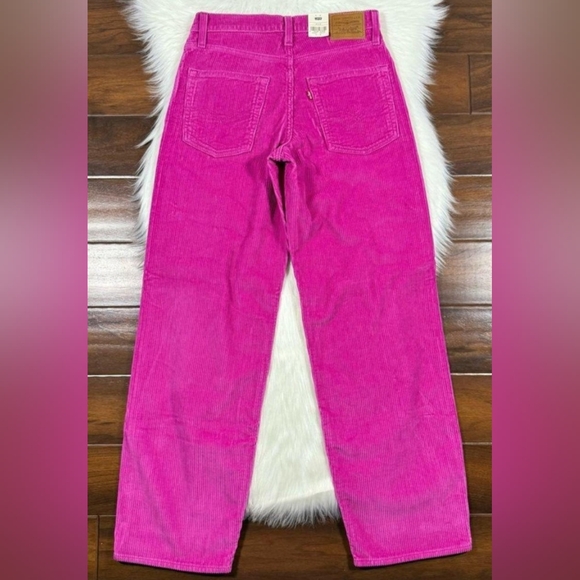 Vibrant Pink Women's Corduroy Pants - Picture 2 of 2